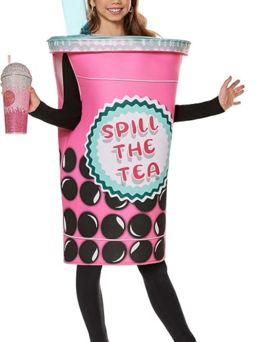 Spirit Halloween Kids Bubble Tea Costume 3D Food Outfit One Size Fits Most